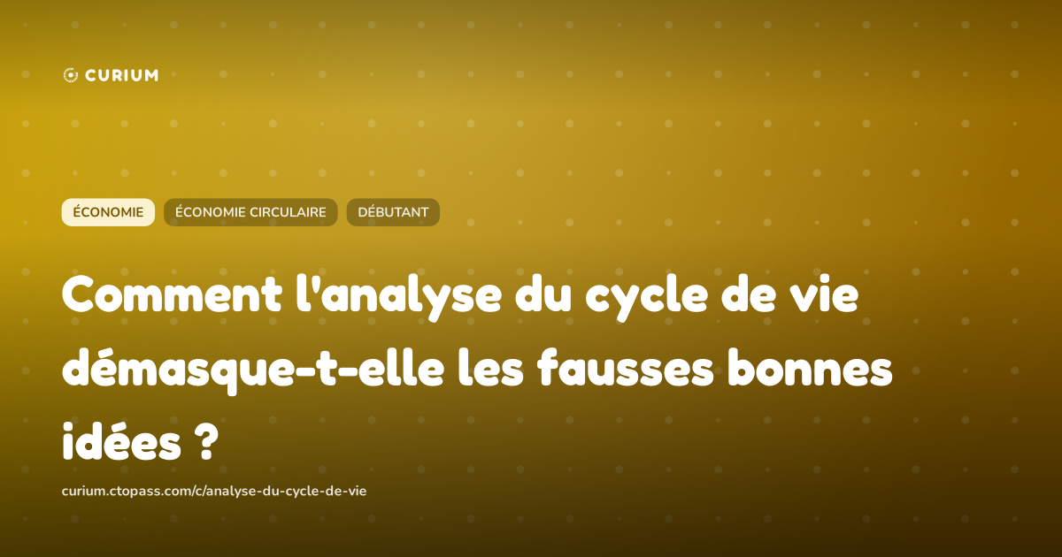 Comment l'analyse du cycle de vie démasque-t-elle les fausses bonnes idées ?