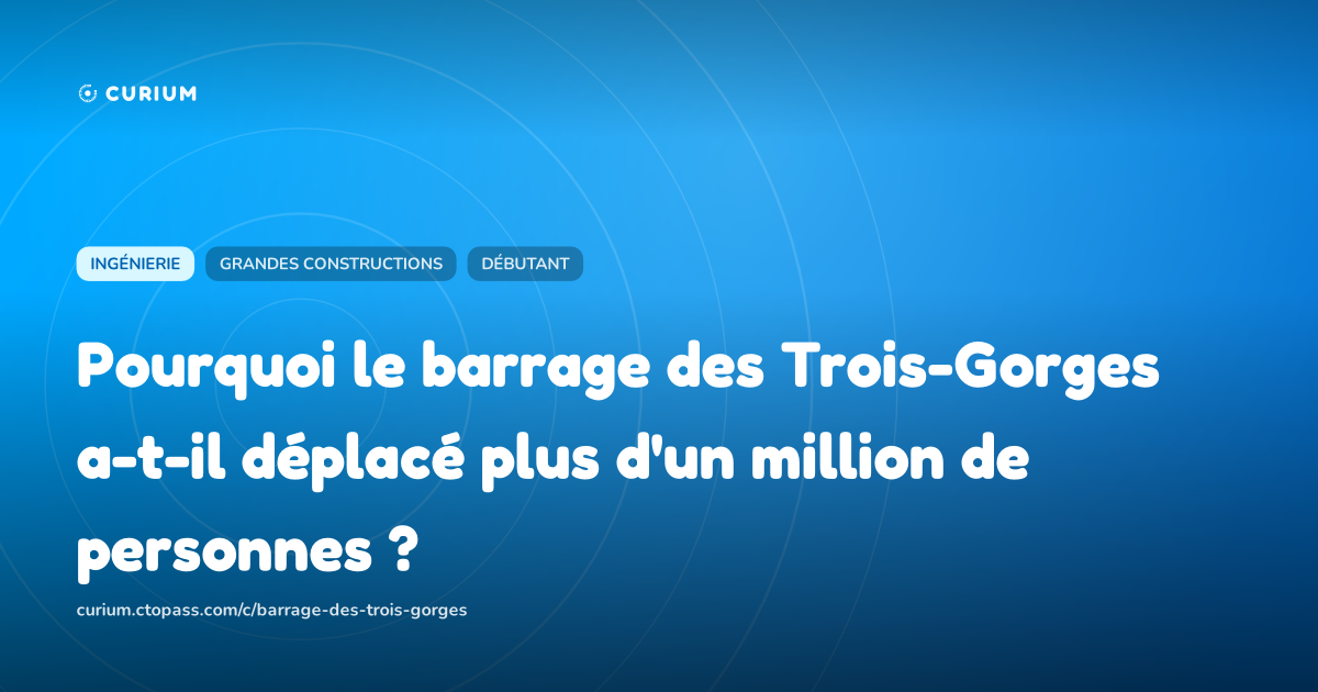 Pourquoi le barrage des Trois-Gorges a-t-il déplacé plus d'un million de personnes ?