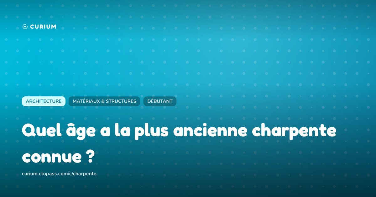 Quel âge a la plus ancienne charpente connue ?