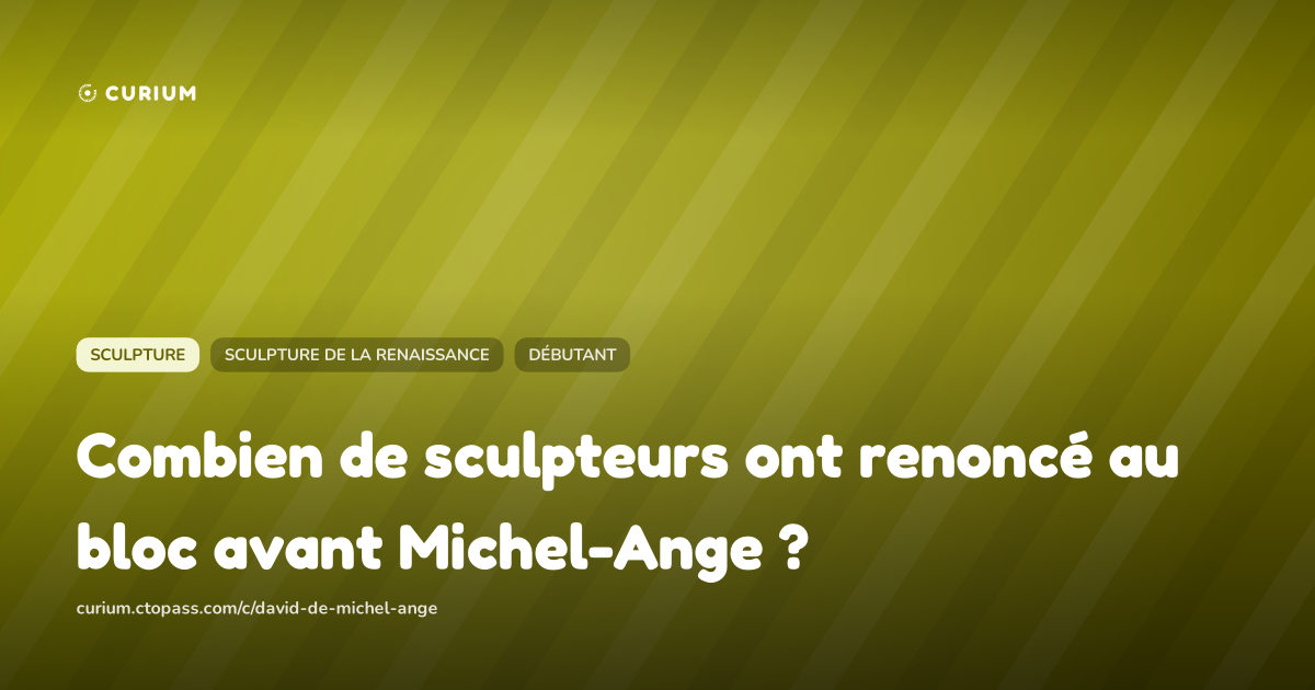 Combien de sculpteurs ont renoncé au bloc avant Michel-Ange ?