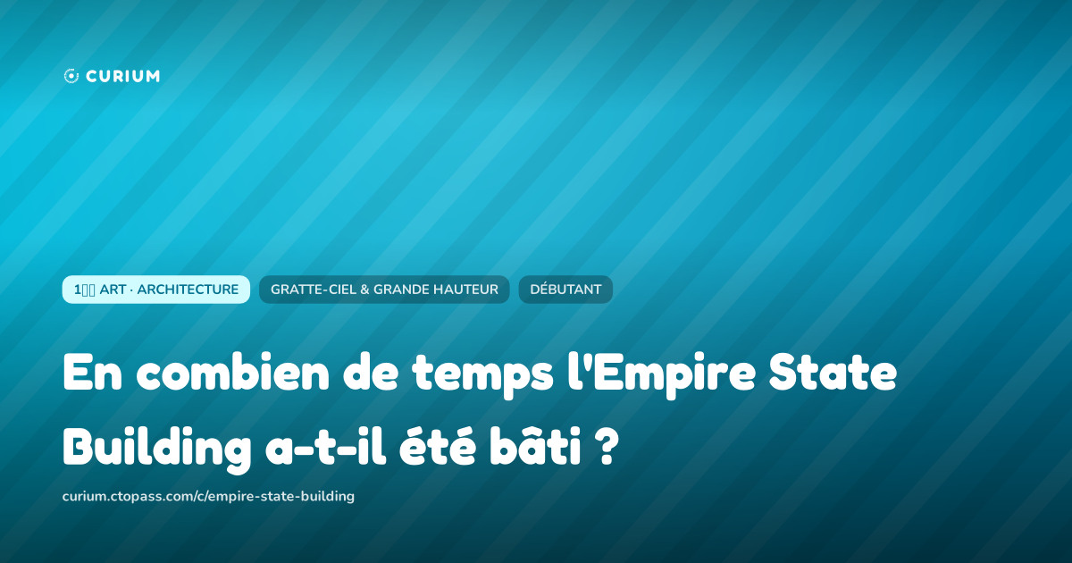 En combien de temps l'Empire State Building a-t-il été bâti ?