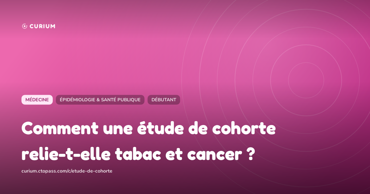 Comment une étude de cohorte relie-t-elle tabac et cancer ?