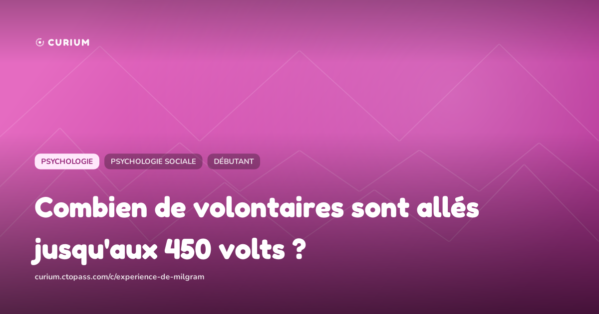 Combien de volontaires sont allés jusqu'aux 450 volts ?