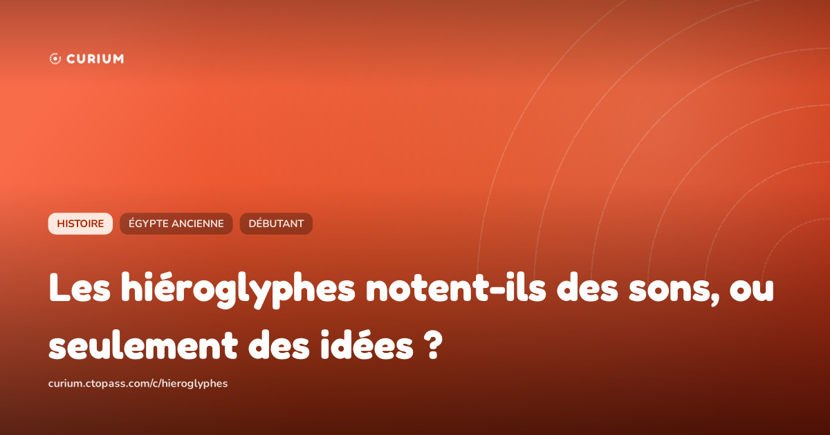 Les hiéroglyphes notent-ils des sons, ou seulement des idées ?