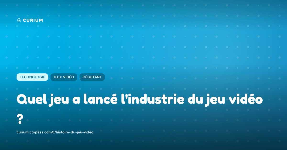Quel jeu a lancé l'industrie du jeu vidéo ?