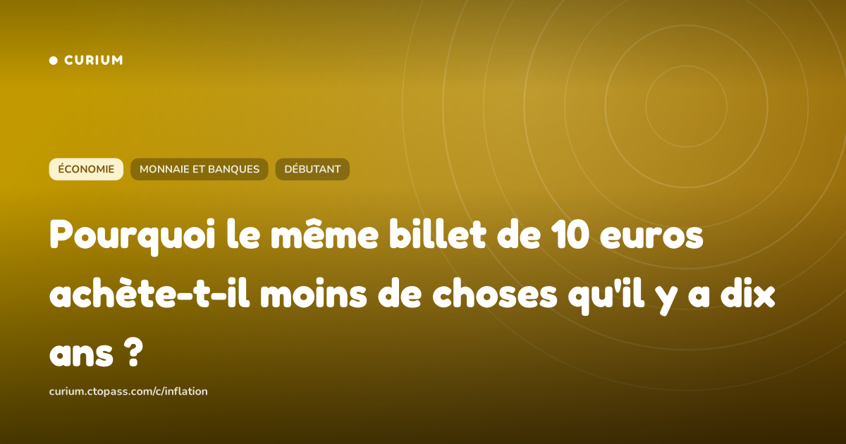 Pourquoi le même billet de 10 euros achète-t-il moins de choses qu'il y a dix ans ?