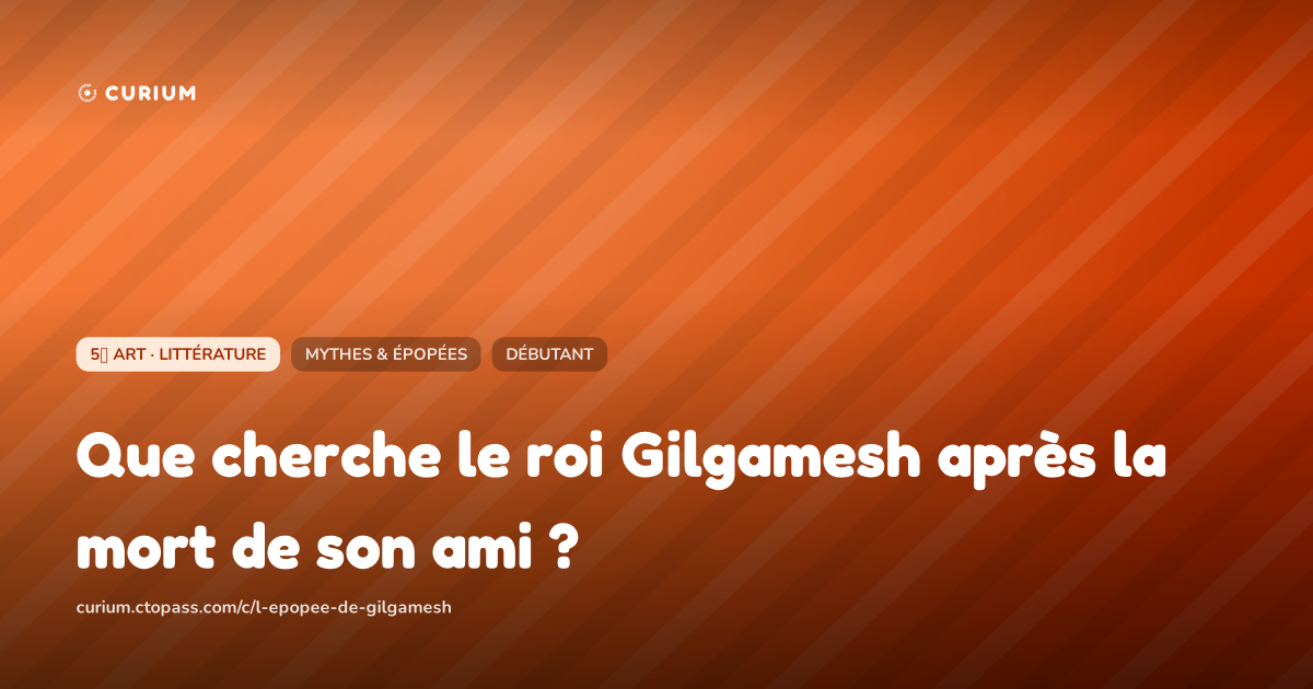 Que cherche le roi Gilgamesh après la mort de son ami ?