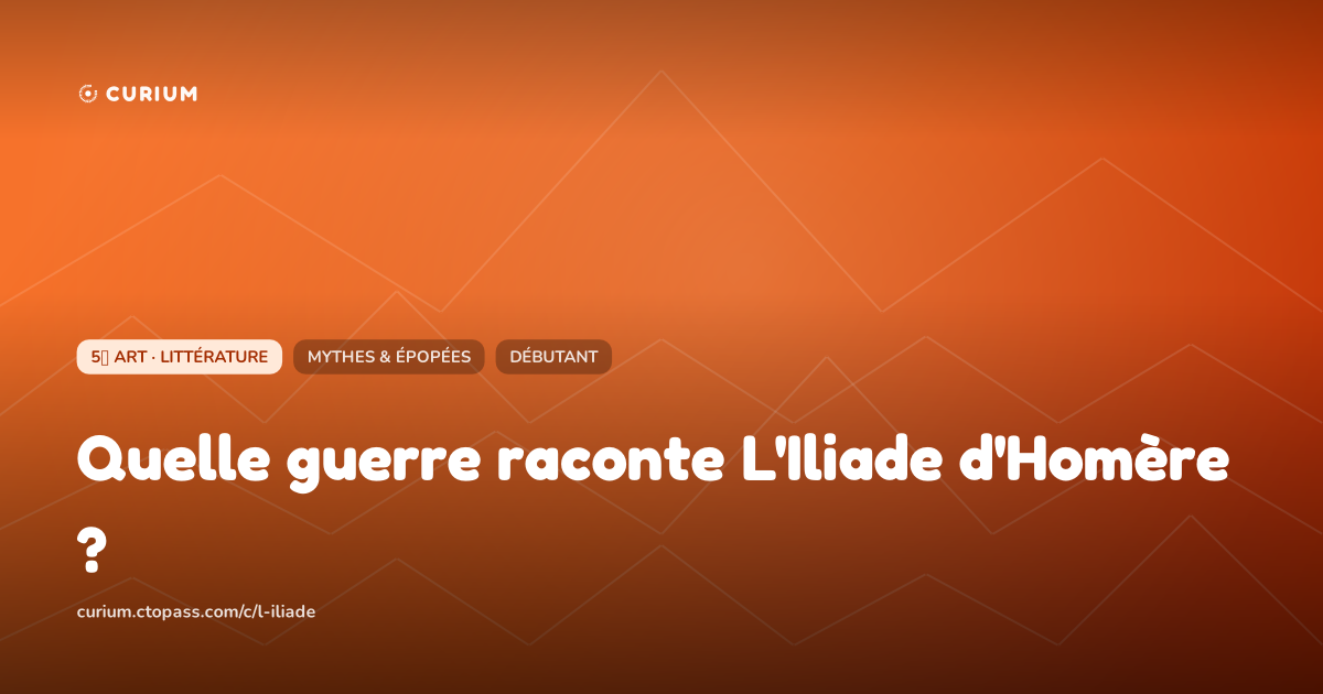 Quelle guerre raconte L'Iliade d'Homère ?
