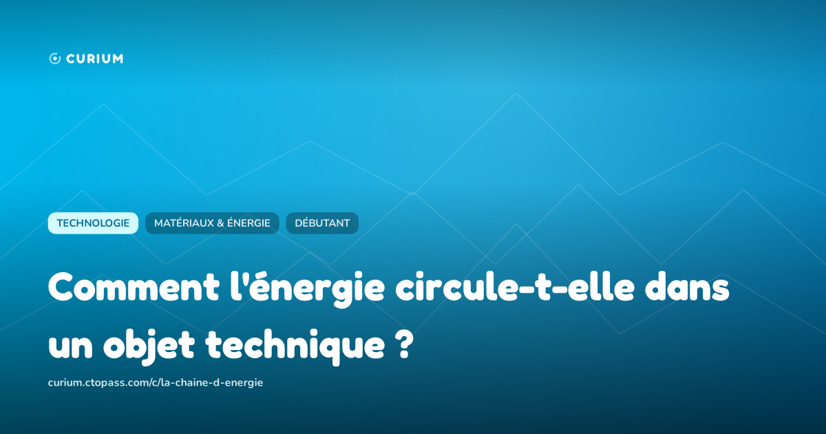 Comment l'énergie circule-t-elle dans un objet technique ?