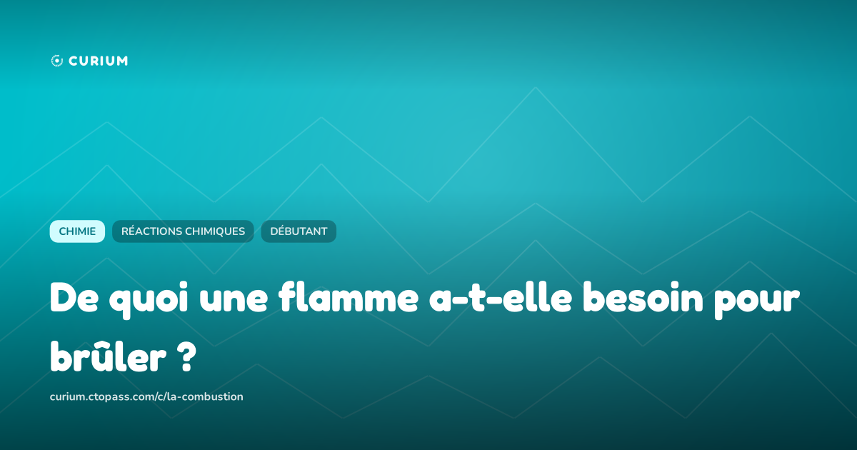 De quoi une flamme a-t-elle besoin pour brûler ?