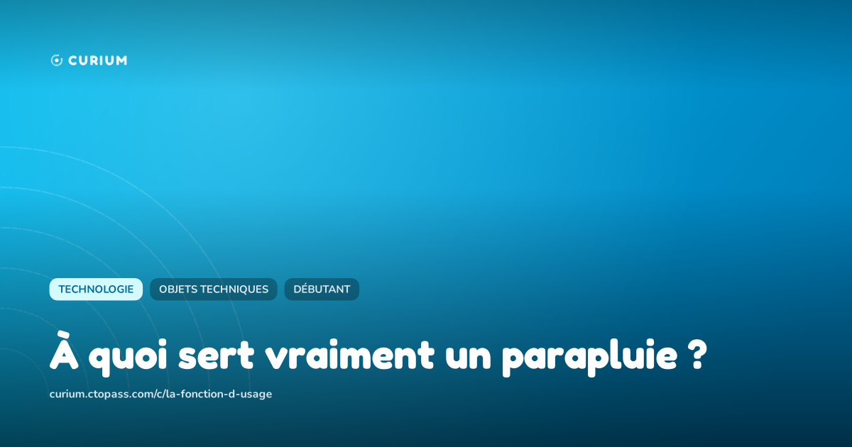 À quoi sert vraiment un parapluie ?