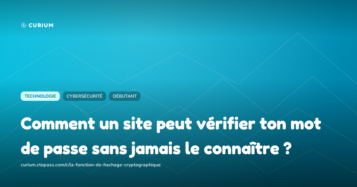 Comment un site peut vérifier ton mot de passe sans jamais le connaître ?