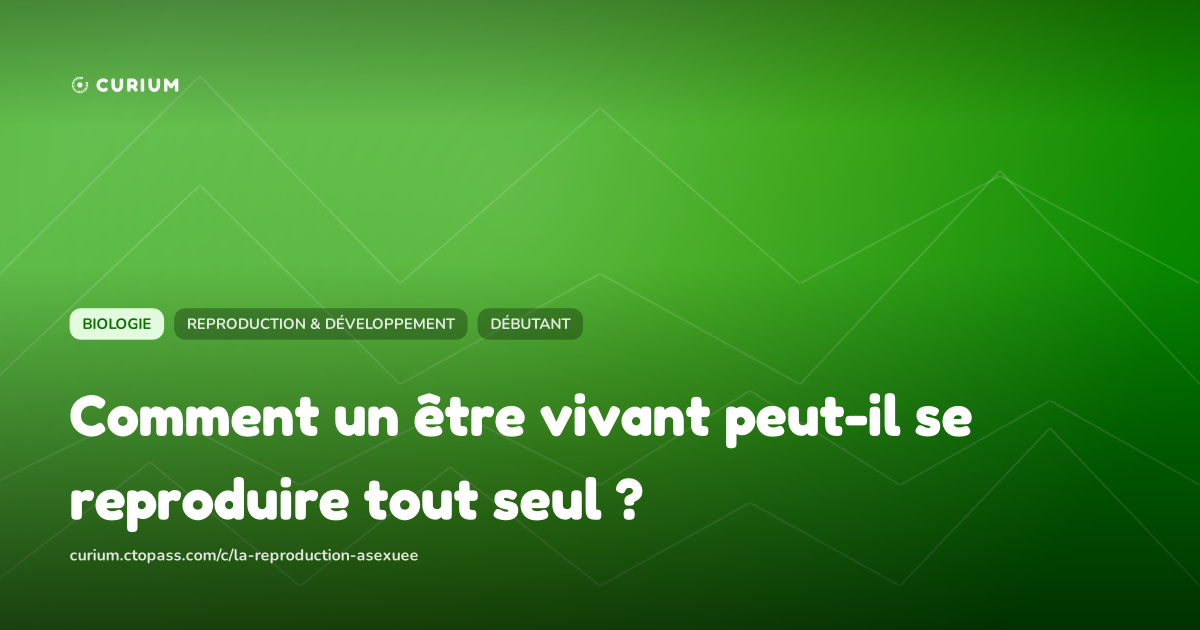 Comment un être vivant peut-il se reproduire tout seul ?