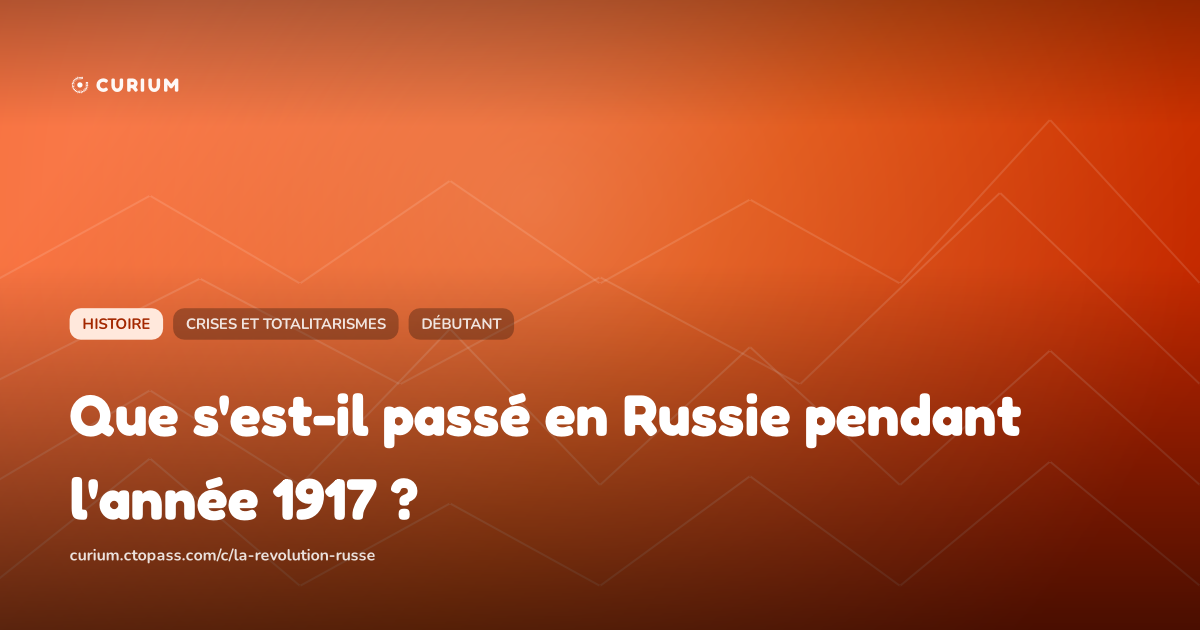 Que s'est-il passé en Russie pendant l'année 1917 ?