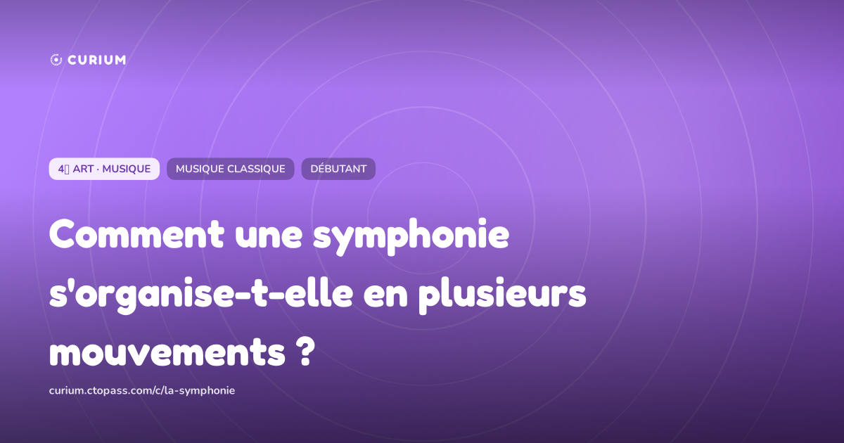 Comment une symphonie s'organise-t-elle en plusieurs mouvements ?