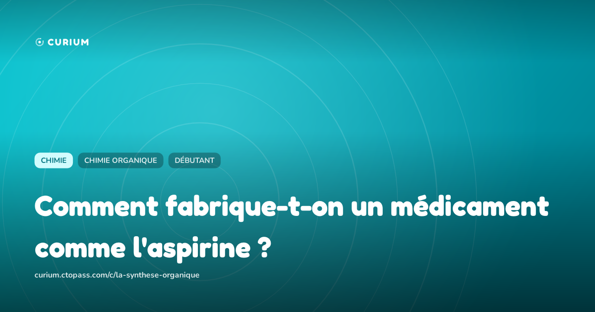 Comment fabrique-t-on un médicament comme l'aspirine ?