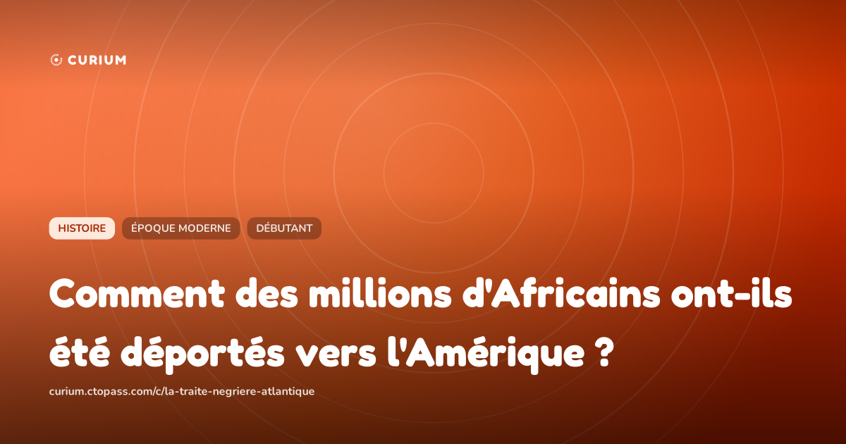 Comment des millions d'Africains ont-ils été déportés vers l'Amérique ?