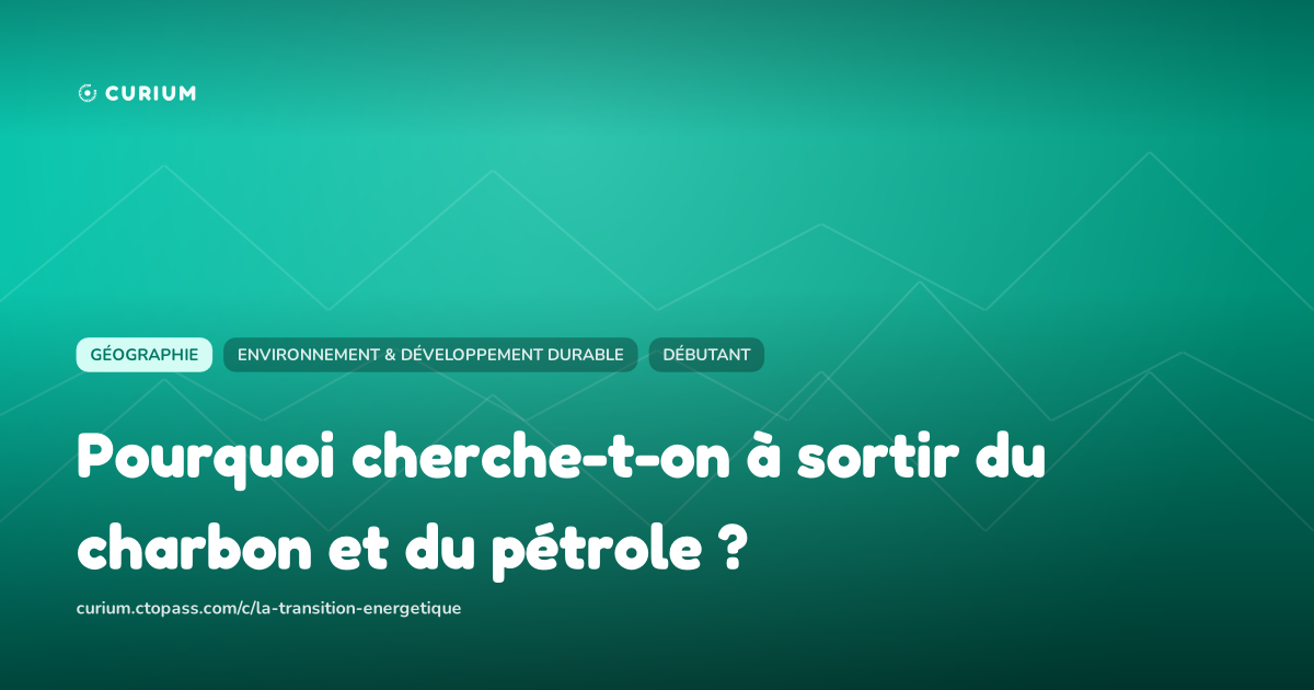 Pourquoi cherche-t-on à sortir du charbon et du pétrole ?