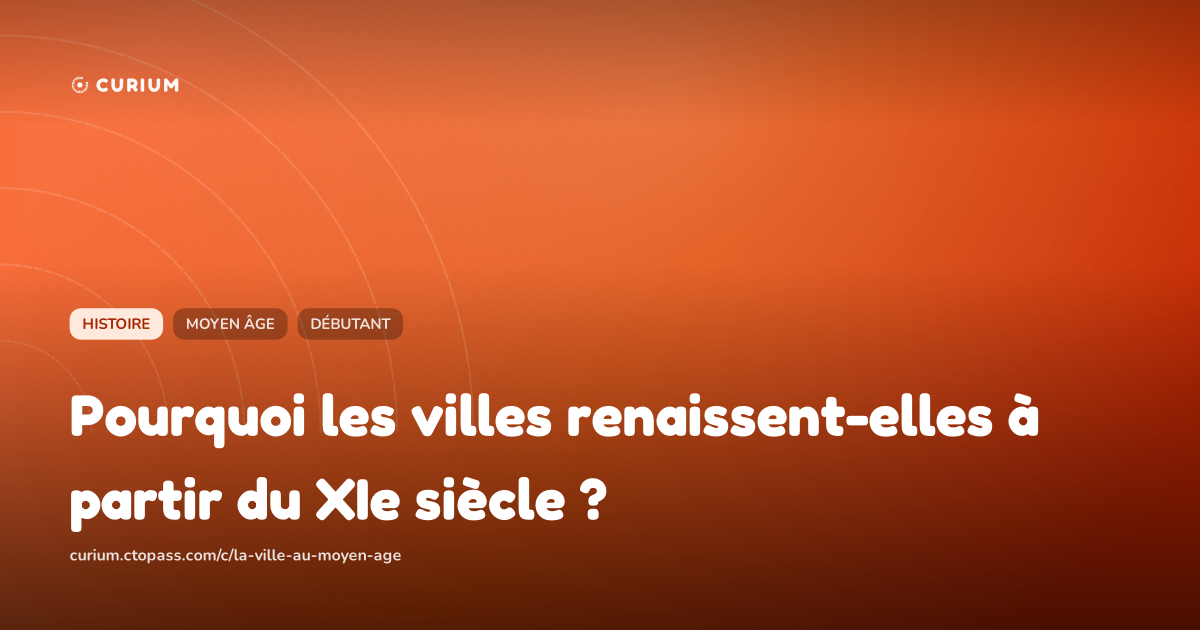 Pourquoi les villes renaissent-elles à partir du XIe siècle ?