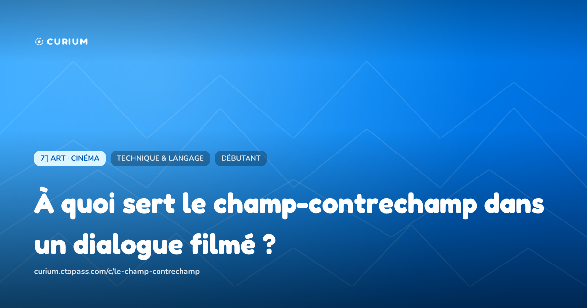 À quoi sert le champ-contrechamp dans un dialogue filmé ?