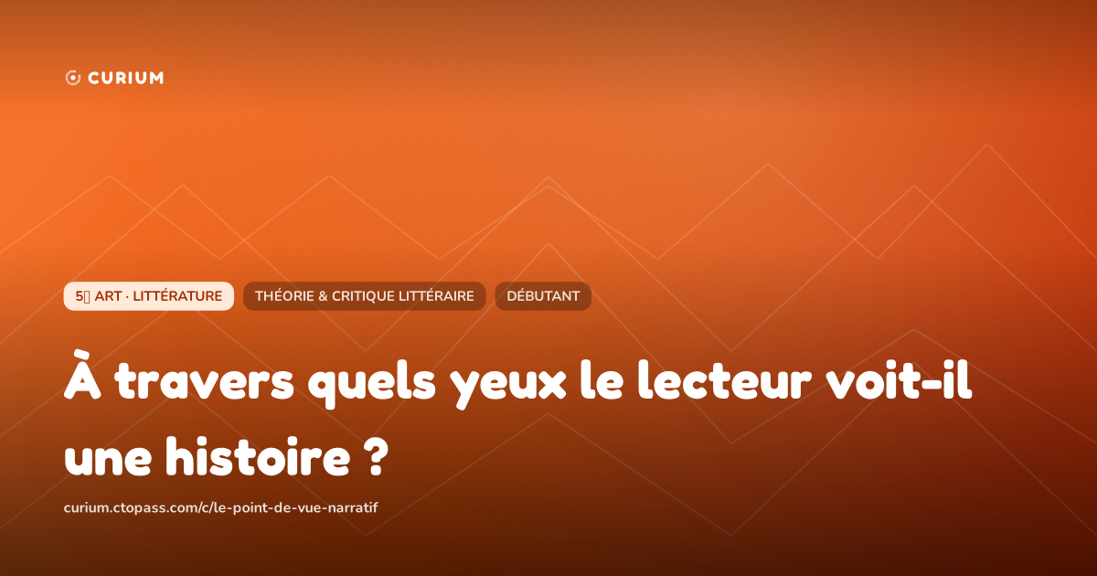 À travers quels yeux le lecteur voit-il une histoire ?