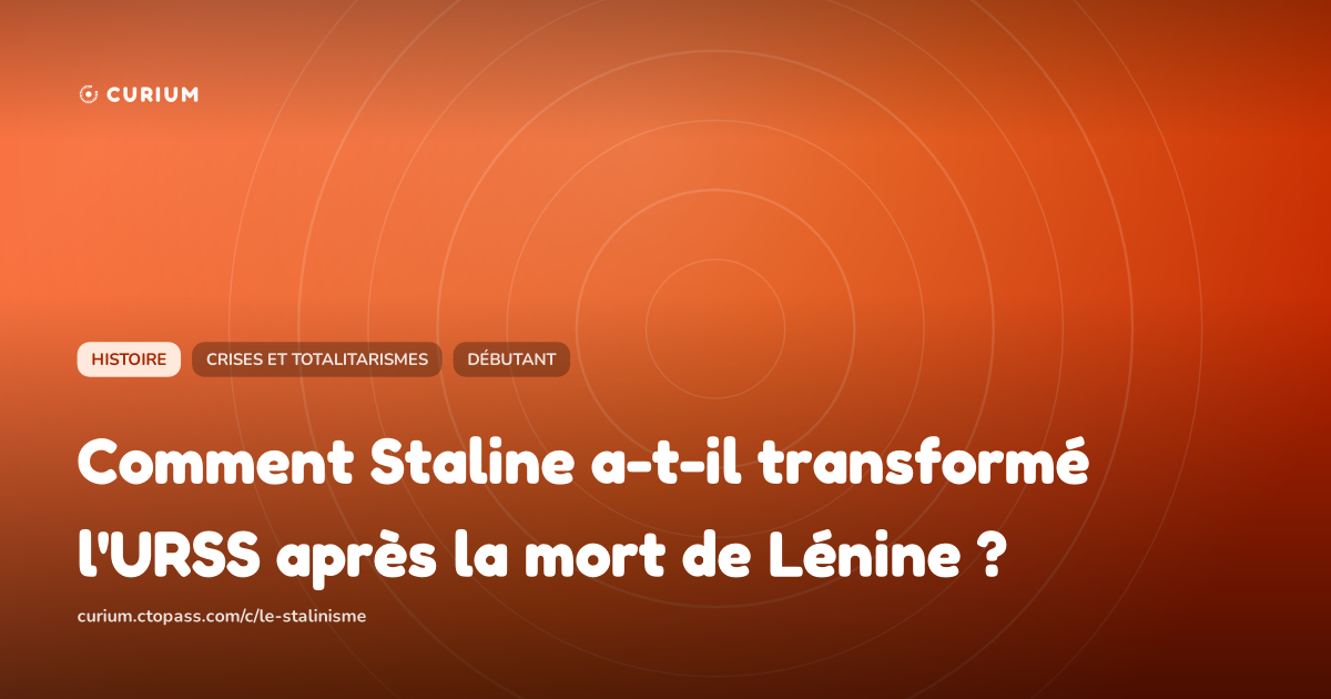 Comment Staline a-t-il transformé l'URSS après la mort de Lénine ?