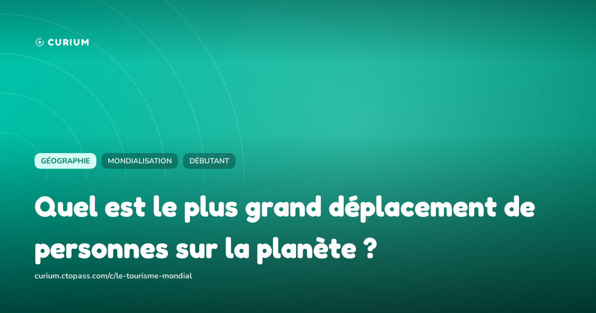 Quel est le plus grand déplacement de personnes sur la planète ?