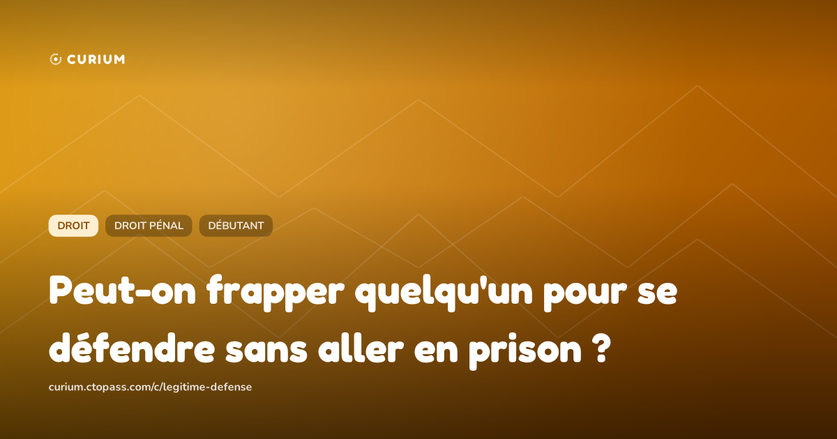Peut-on frapper quelqu'un pour se défendre sans aller en prison ?