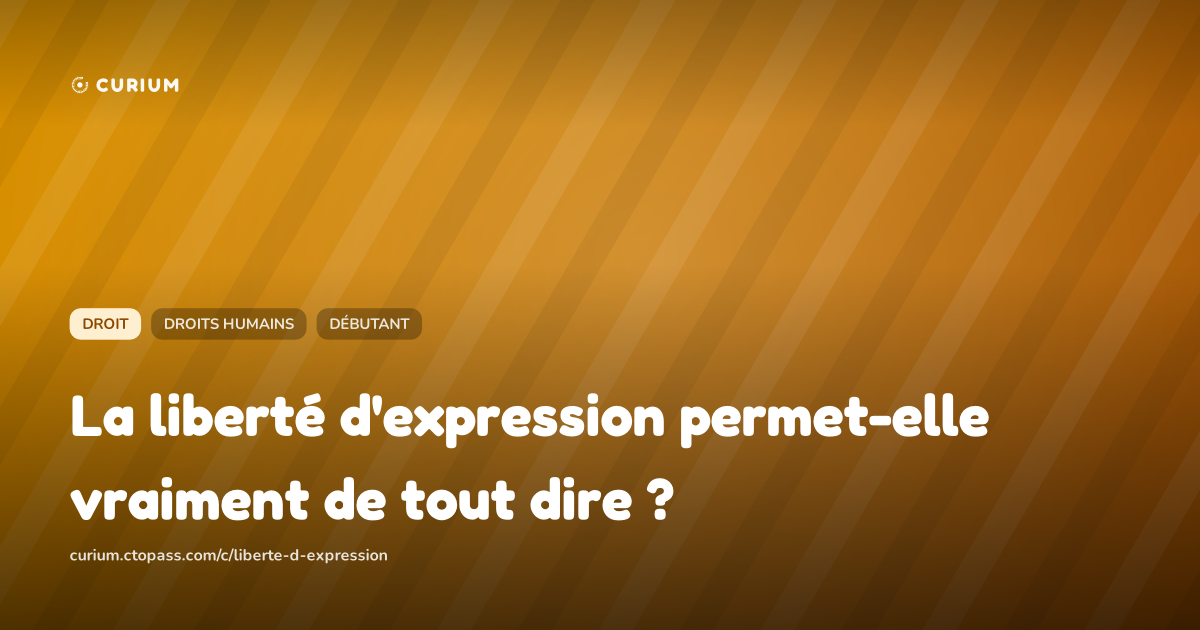 La liberté d'expression permet-elle vraiment de tout dire ?