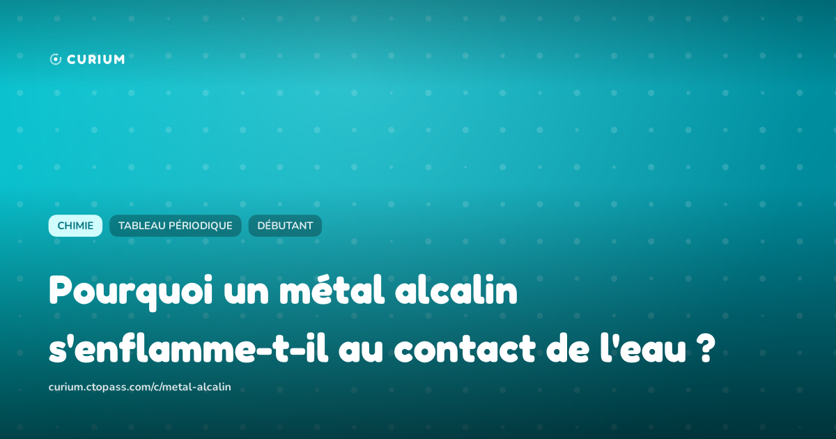 Pourquoi un métal alcalin s'enflamme-t-il au contact de l'eau ?