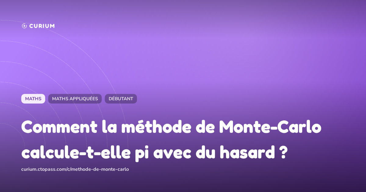 Comment la méthode de Monte-Carlo calcule-t-elle pi avec du hasard ?