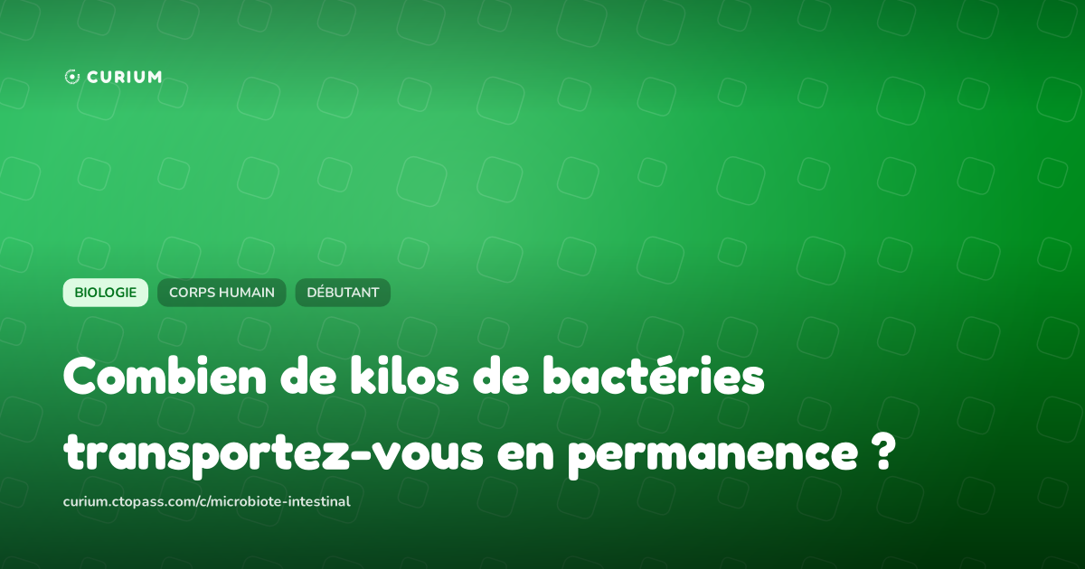 Combien de kilos de bactéries transportez-vous en permanence ?
