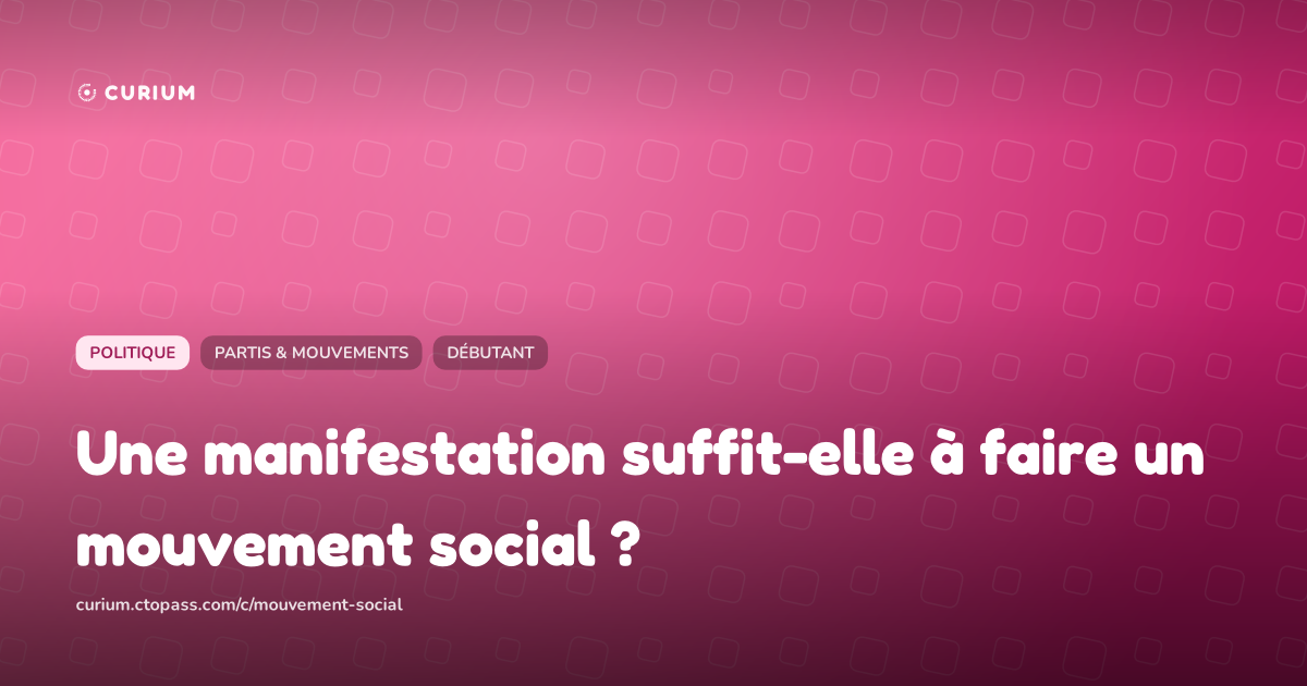 Une manifestation suffit-elle à faire un mouvement social ?