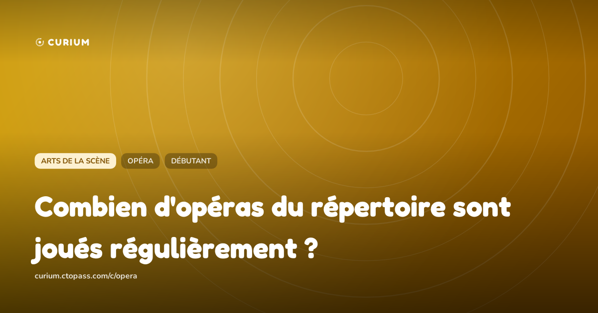 Combien d'opéras du répertoire sont joués régulièrement ?
