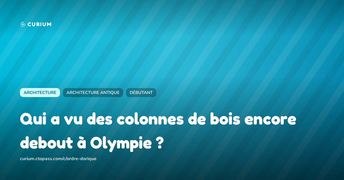 Qui a vu des colonnes de bois encore debout à Olympie ?