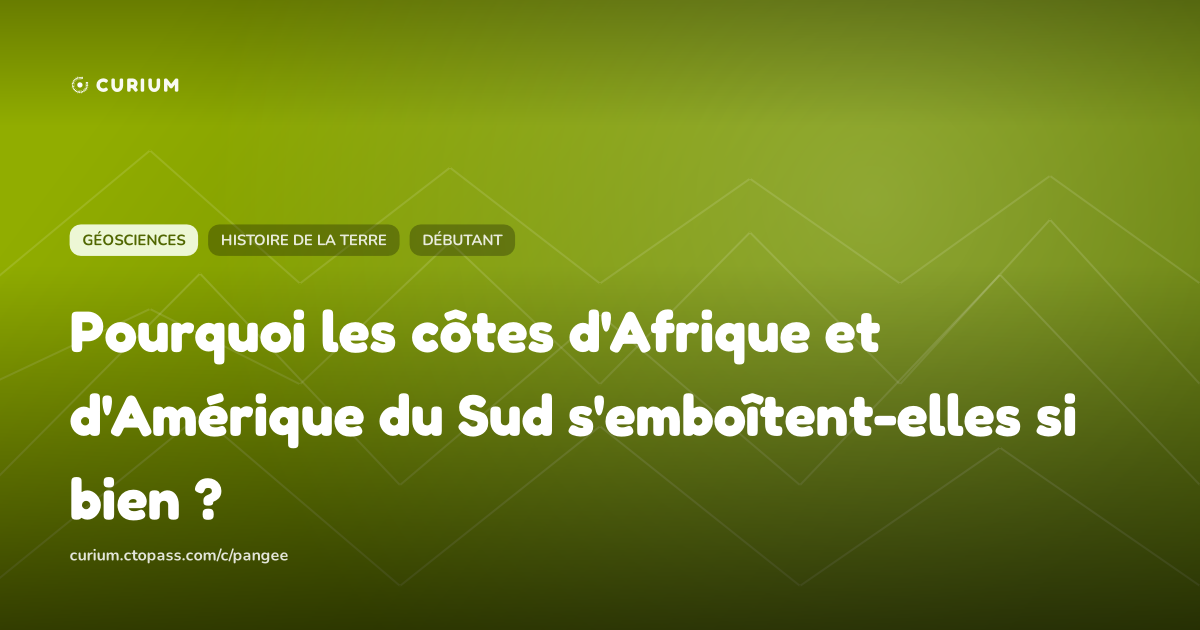 Pourquoi les côtes d'Afrique et d'Amérique du Sud s'emboîtent-elles si bien ?
