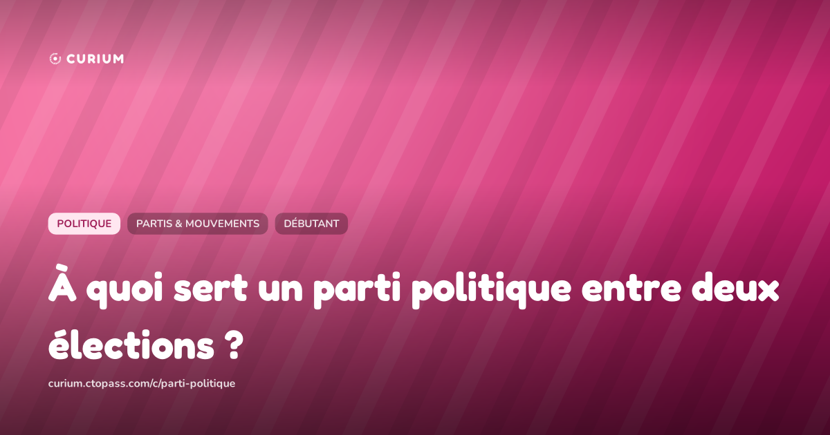 À quoi sert un parti politique entre deux élections ?