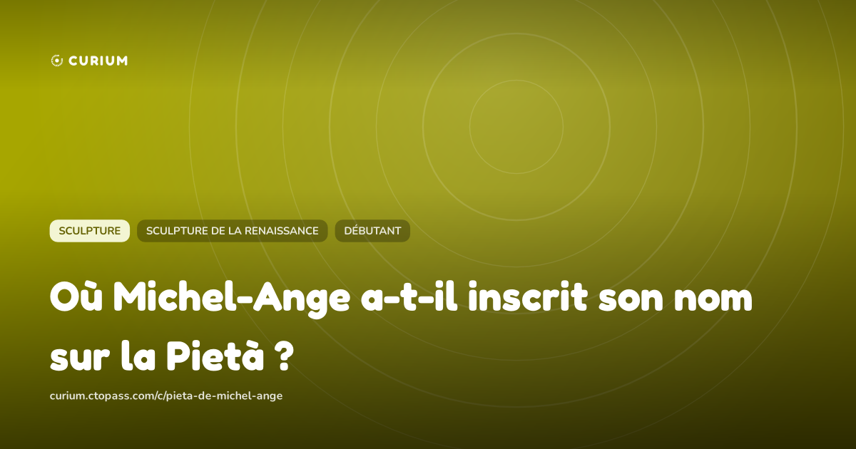 Où Michel-Ange a-t-il inscrit son nom sur la Pietà ?