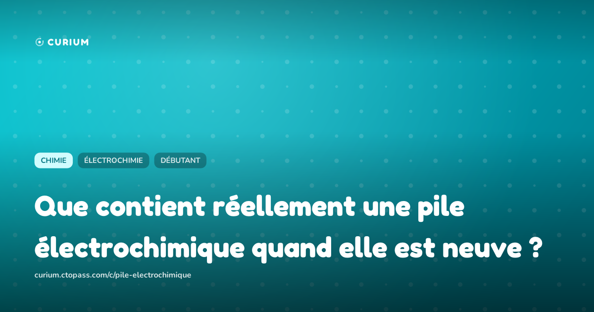 Que contient réellement une pile électrochimique quand elle est neuve ?