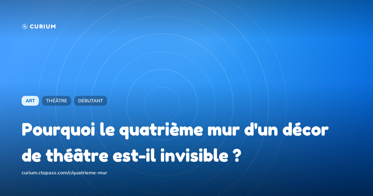 Pourquoi le quatrième mur d'un décor de théâtre est-il invisible ?