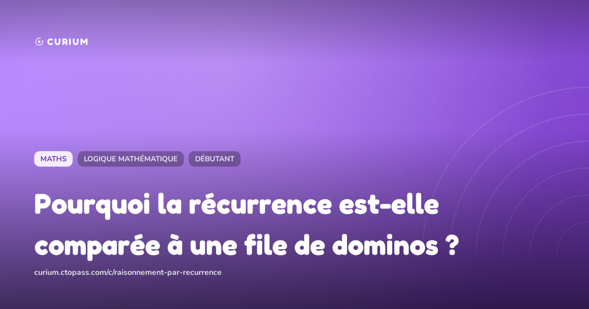Pourquoi la récurrence est-elle comparée à une file de dominos ?