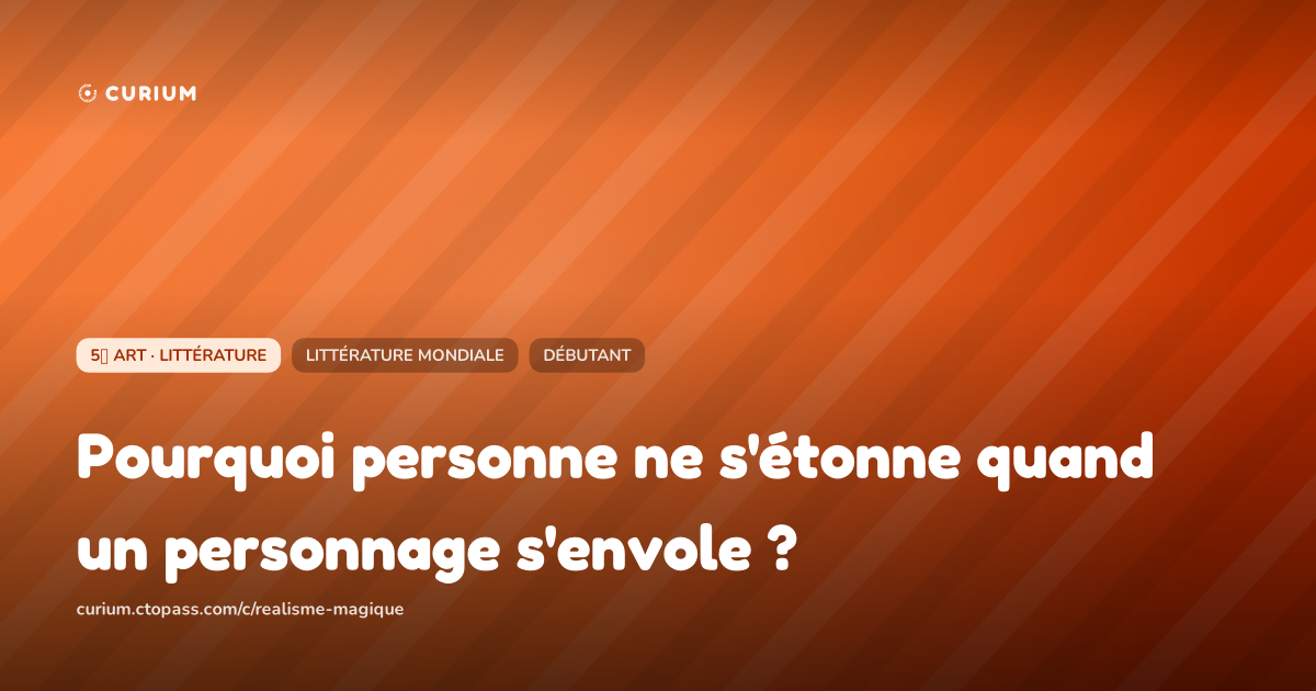 Pourquoi personne ne s'étonne quand un personnage s'envole ?