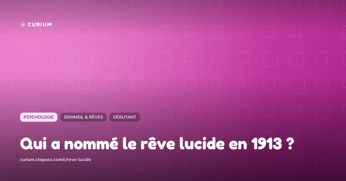 Qui a nommé le rêve lucide en 1913 ?