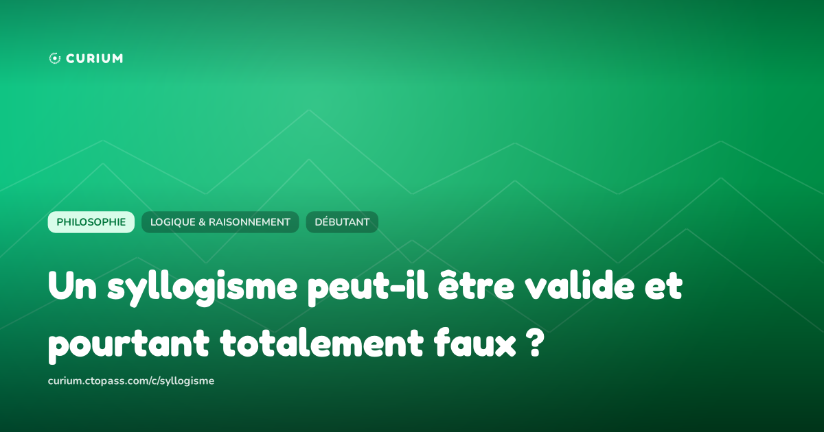 Un syllogisme peut-il être valide et pourtant totalement faux ?