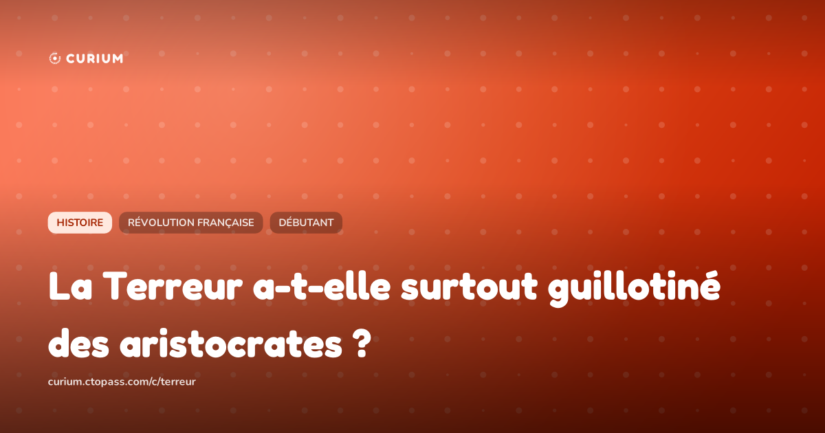 La Terreur a-t-elle surtout guillotiné des aristocrates ?