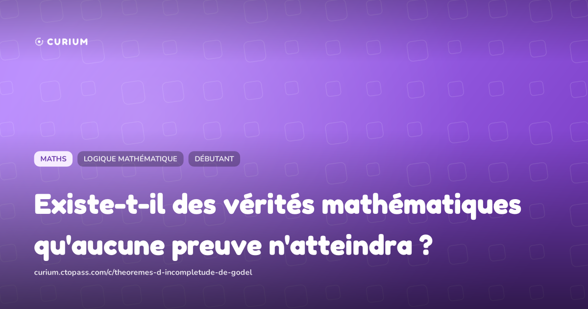 Existe-t-il des vérités mathématiques qu'aucune preuve n'atteindra ?