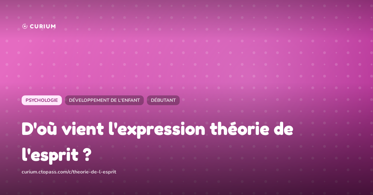 D'où vient l'expression théorie de l'esprit ?