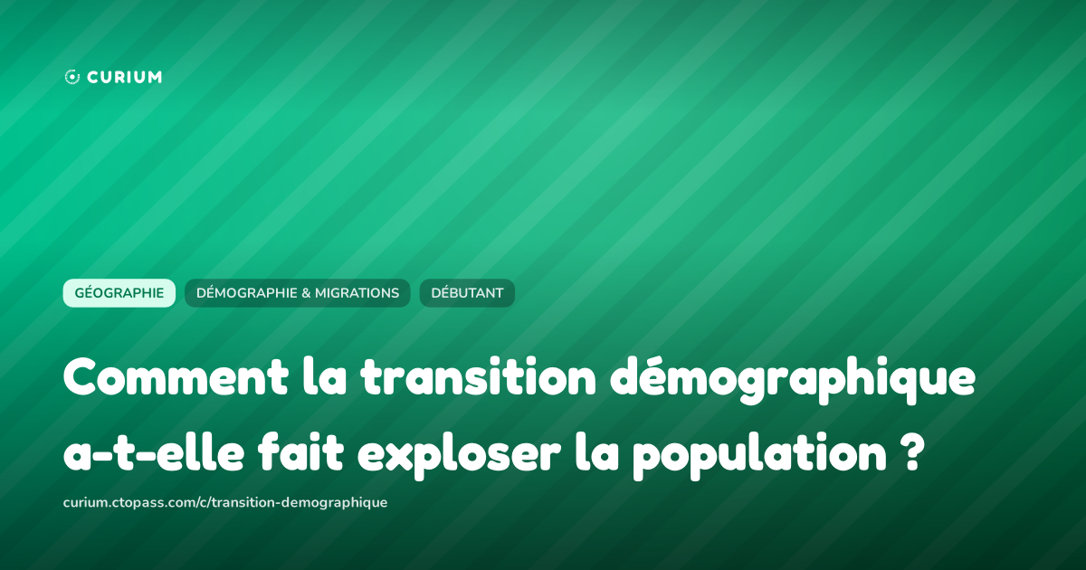 Comment la transition démographique a-t-elle fait exploser la population ?