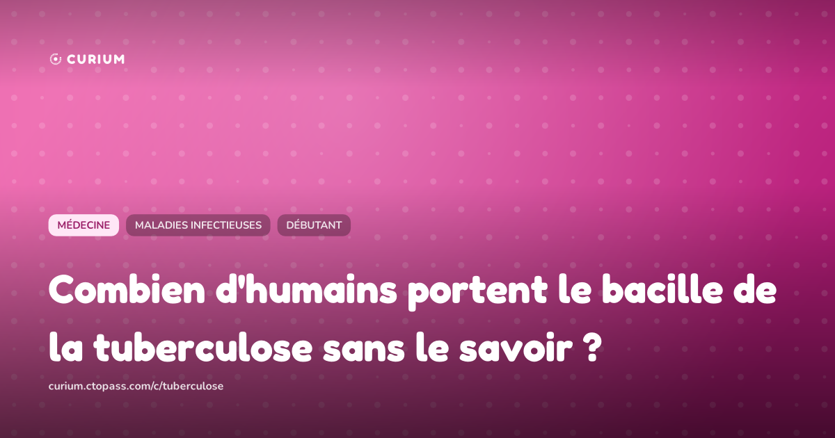 Combien d'humains portent le bacille de la tuberculose sans le savoir ?